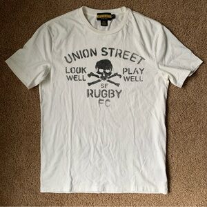 Rugby Ralph Lauren Men's Size Small Skull/Crossbones Vintage White Tee/T-Shirt